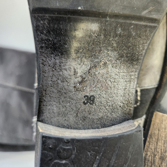 NoPulse Tall Gray Flat Boots Lined Winter Boots Faux Leather Size 39 8 Vegan Y2K - Picture 7 of 12